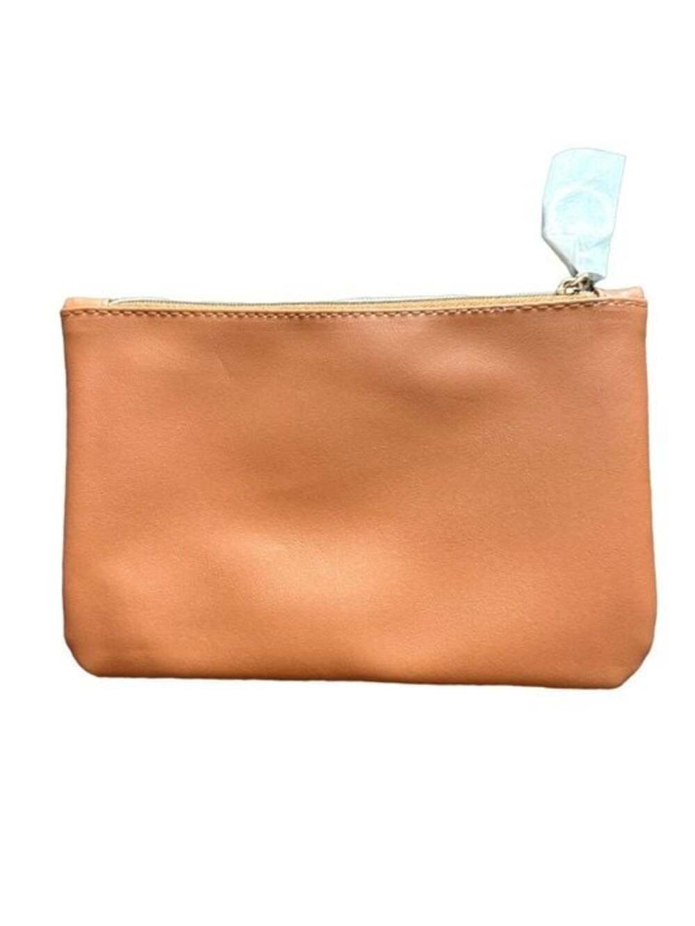 IPSY August 2025 Glam Bag Brown Faux Leather Stripe Makeup Pouch - Picture 2 of 4